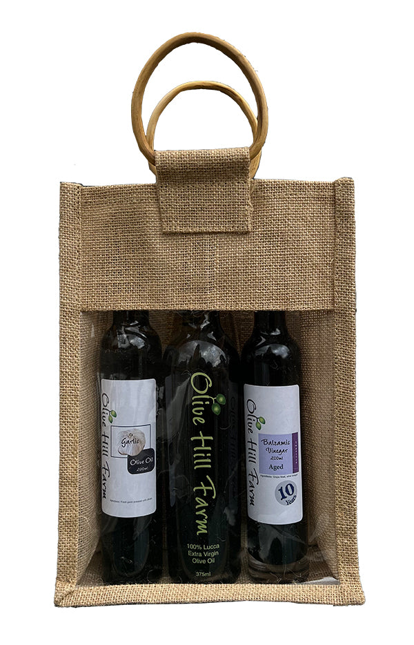 Three Bottle Canvas Gift Bag